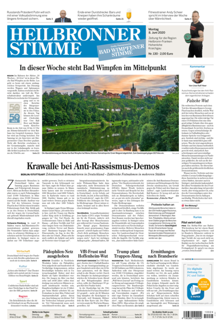 Heimatreporter Erwin Weigend liefert am 8. Juni 2020 das Titelfoto für Bad Wimpfen. Herzlichen Glückwunsch!