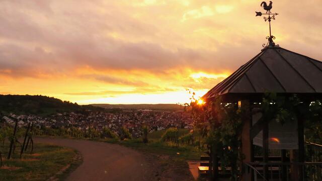 Abendstimmung auf dem Eselsberg mit Blick auf Flein