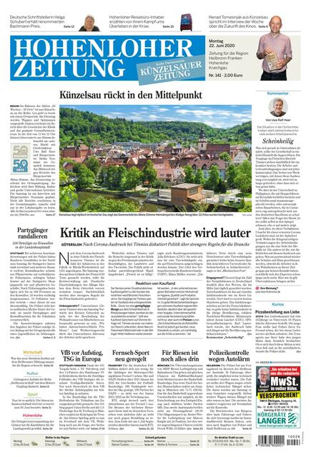 Künzelsau zeigt auf dem Foto von Rüdiger Reingräber seine beste Seite. In KW 26 steht Künzelsau im Mittelpunkt der Berichterstattung der Hohenloher Zeitung.