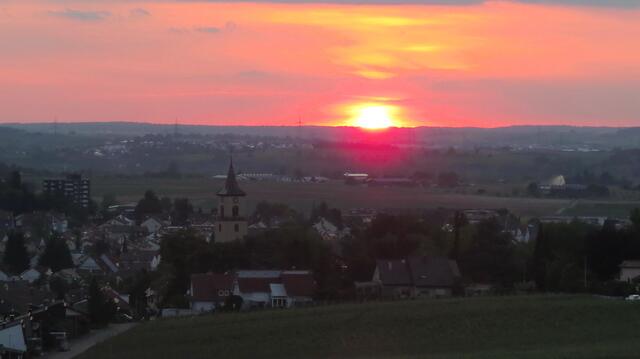 Abendstimmung auf dem Eselsberg mit Blick auf Flein