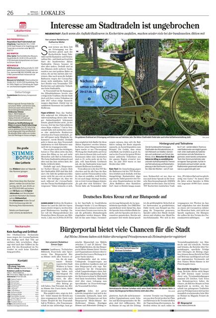 Die Online-Aktivitäten der Widderner Heimatreporer sind noch überschaubar, aber das Foto von Michael Schelken hat es zumindest schon in die Zeitung geschafft.
