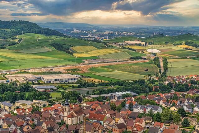 Blick von Erlenbach bis Heilbronn