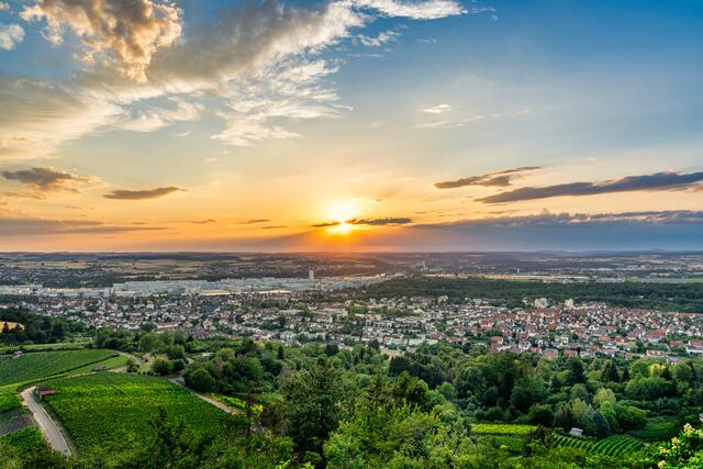 Sonnenuntergang über Neckarsulm