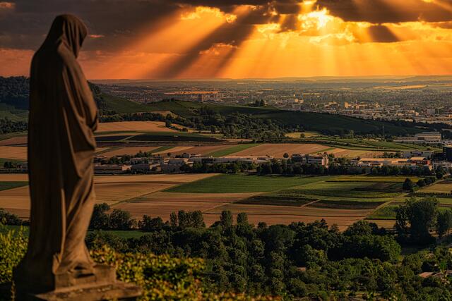 Düsterer Blick vom Neckarsulmer Scheuerberg
