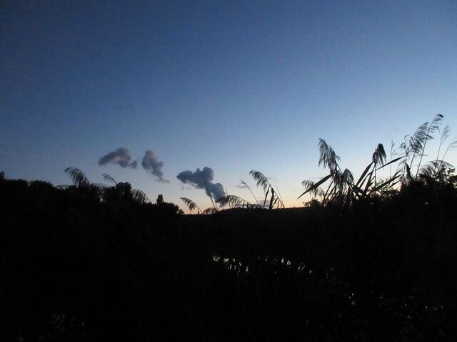 Im Hintergrund noch etwas Abendrot.