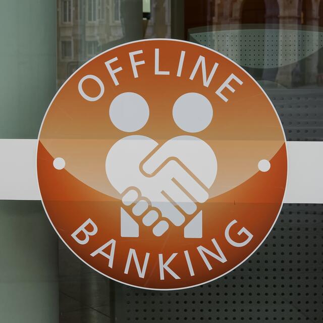 genial gut, diese Werbung an einer Bank.