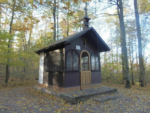 Die Waldkapelle im Kocherwald, bei der ich mit Stolz das Familienbild von Mutter Marie im Frühjahr und Herbst wechseln darf.