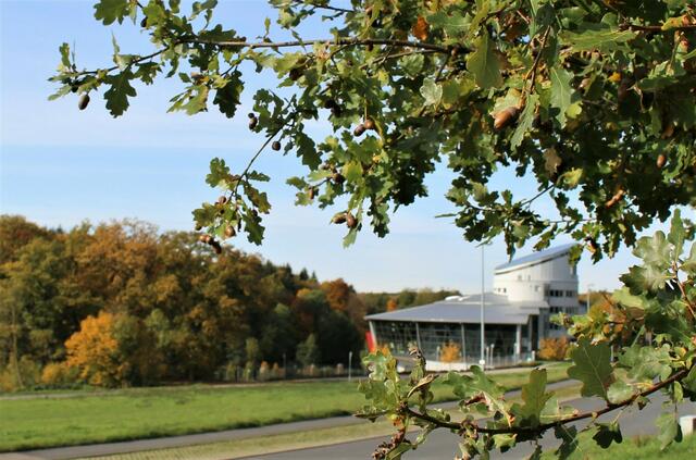 Firma Gemü herbstlich umrahmt.