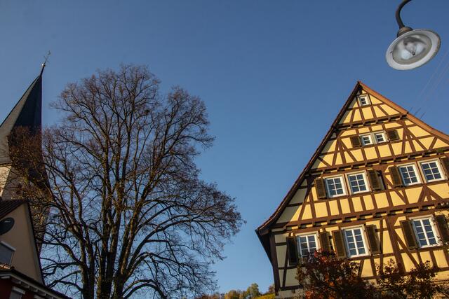 Kirchturm und Pfarrhaus