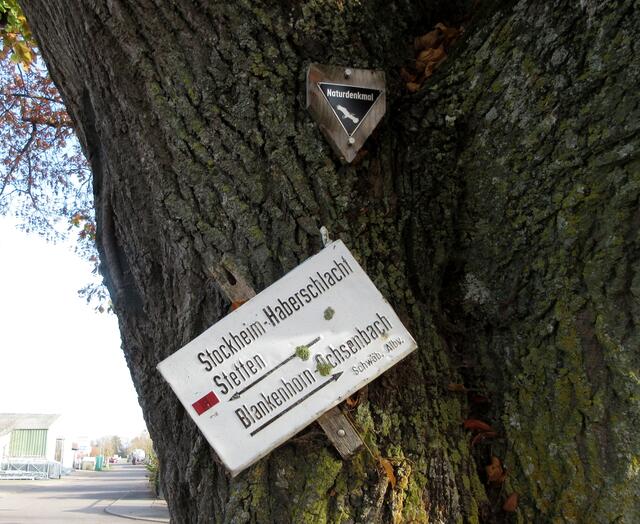 Wir freuen uns immer, wenn noch die alten Schilder des Schwäbischen Albvereins erhalten sind.