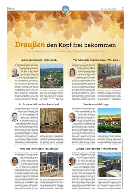 So sah die Ausflugstipp-Seite in der Zeitung aus: Direkt zum Aufbewahren und bei passendem Wetter wieder Hervorholen.