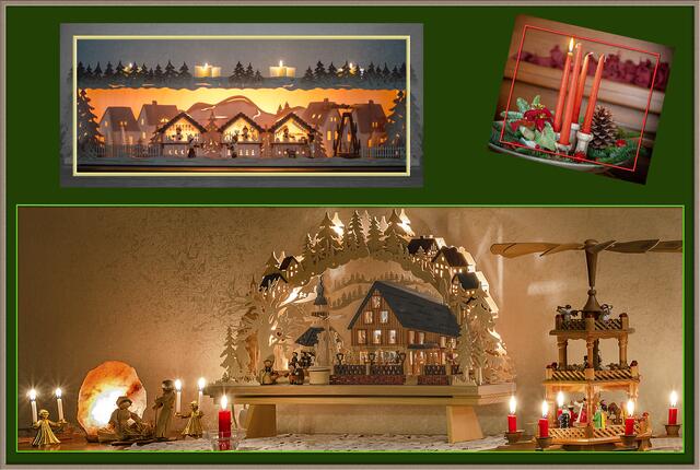 Adventscollage aus dem Erzgebirge