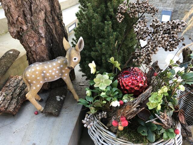 Weihnachtsdeko beim Hotel Anne-Sophie