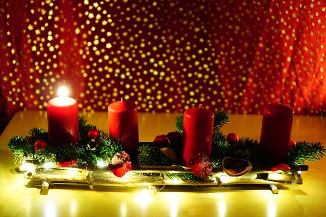Unser selbstgebastelter Adventskranz
