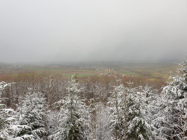 Erster Schnee am 07.01.2021 vom Limesblick aus gesehen