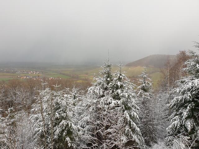 Erster Schnee am 07.01.2021 vom Limesblick aus gesehen