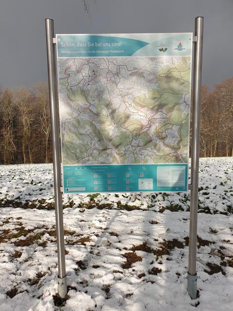 Erster Schnee am 07.01.2021 die neue Karte mit den Wandertouren um Pfedelbach