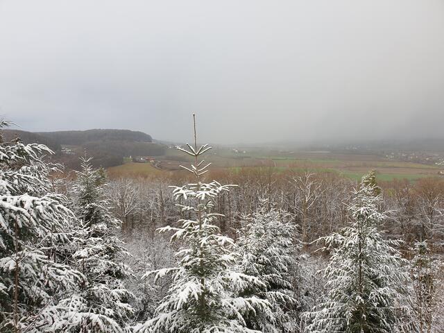 Erster Schnee am 07.01.2021 vom Limesblick aus gesehen