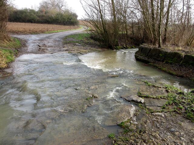 Eigentlich wäre das die geplante Wanderstrecke gewesen, doch durch den Gruppenbach gab es kein Durchkommen.