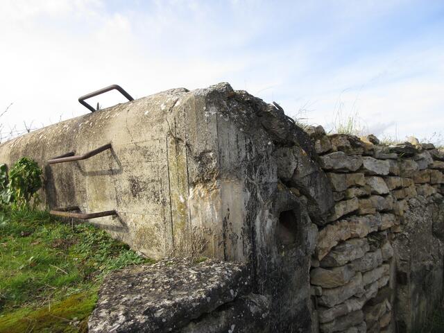 Die Wanderfreundin aus Nordheim hat uns auf diesen Bunker aufmerksam gemacht. Man sieht das Wengerthaus in der Nähe von der anderen Neckarseite aus.