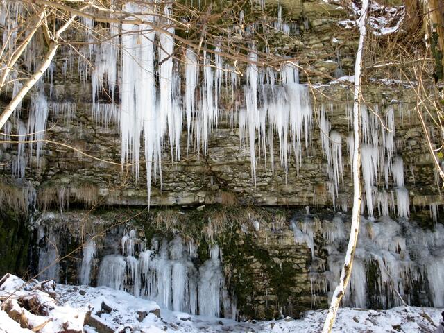 Bereits im Titelbild ist zu erkennen, dass die Eiszapfen hier viel zarter erscheinen. Fast erinnern sie an Spaghetti.