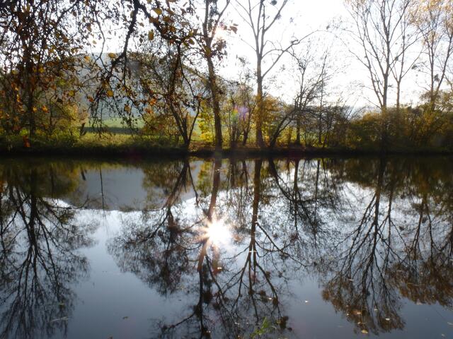 Oktober _ Die Sonne spiegelt sich so schön im Kocher