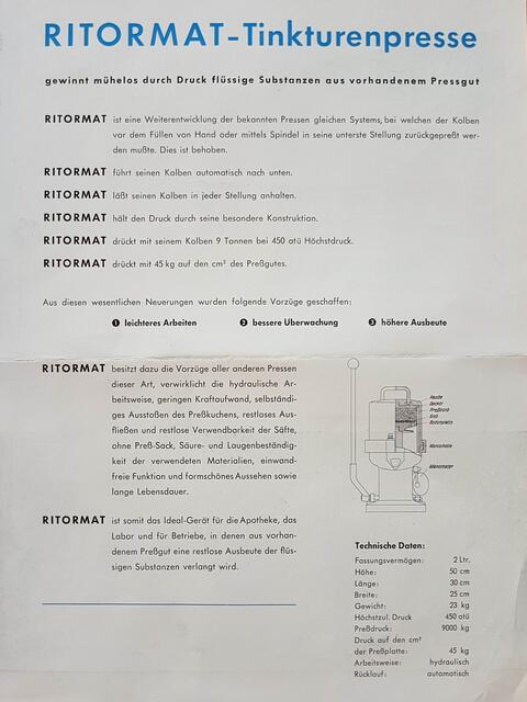 Details zur Tinkturenpresse