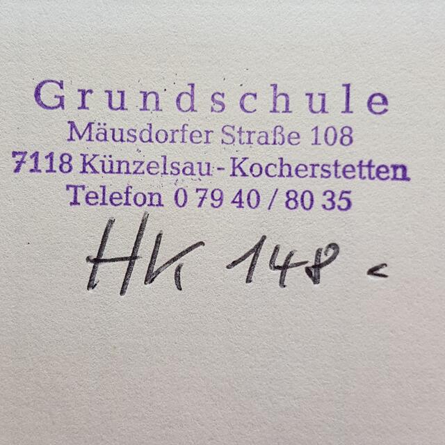 Neue Straßenbezeichnung, aber alte Hausnummer ... ?, der Stempel befindet sich im Künzelsauer Heimatbuch