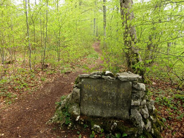 Die ijgd- Internationale Jugendgemeinschaftsdienste, haben beim Bau und der Instandsetzung des Weges und Waldlehrpfades mindestens in den Jahren 1967 bis 1970 gearbeitet und dies in verschiedenen Steinplatten festgehalten. Nicht alle sind heute noch lesbar.