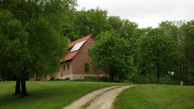 Ein kleiner Plausch an der Hütte mit dem freundlichen Herrn, der auf der Bank wartete.