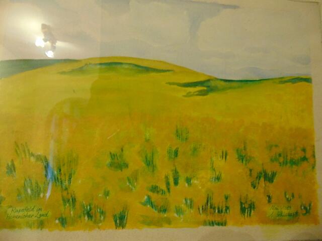 Rapsfeld in Hohenlohe als Aquarell