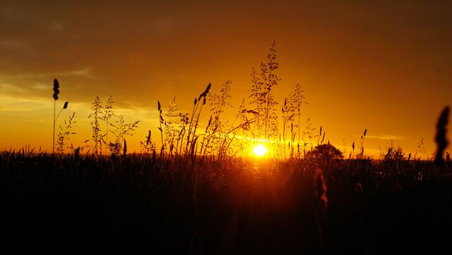 Schwarz-rot-goldener Sonnenaufgang