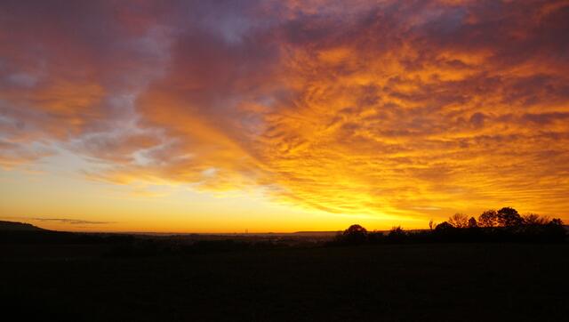 Sonnenaufgang in Richtung Heilbronn