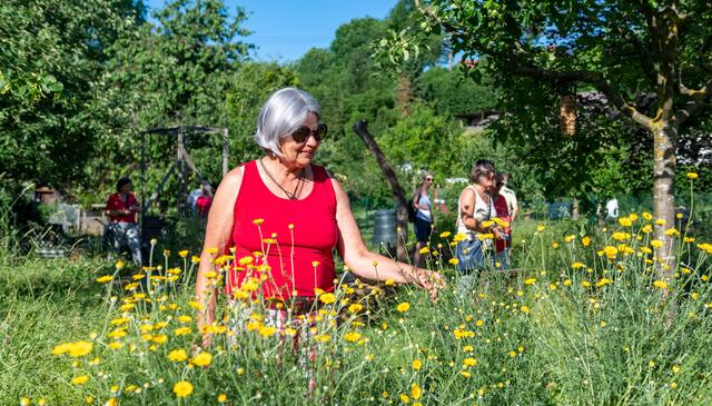 Sibylle Lehmann genießt die Augenweide. | Foto: Mario Berger
