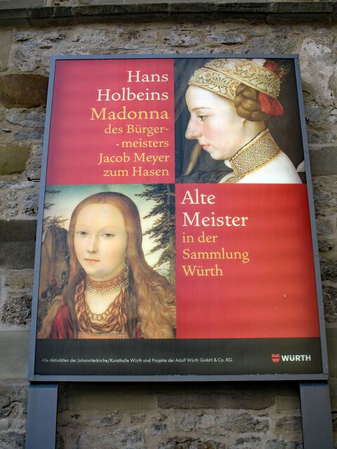 Plakat: die Schutzmantelmadonna, Johanniterkirche Schwäbisch Hall