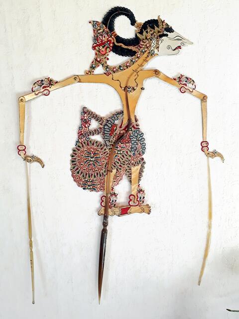 Wayang kulit (javanische Schattenspielfigur), hängt tatsächlich in Schwaigern