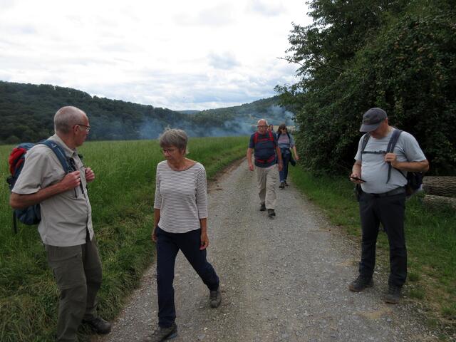 Hier wurde Strauch- und Baumschnitt verbrannt. Hätten wir das vorher gewusst, hätten wir Würstchen mitgebracht.