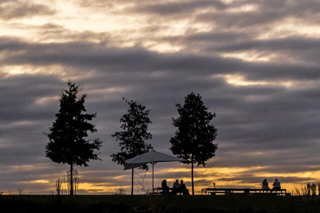 Sonnenuntergang-Stimmung auf dem BUGA-Gelände