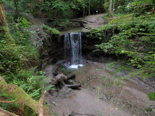 Und bis auf weiteres war keine Menschenseele zu sehen. Der Wasserfall gehört den Heilbronnern ganz alleine.