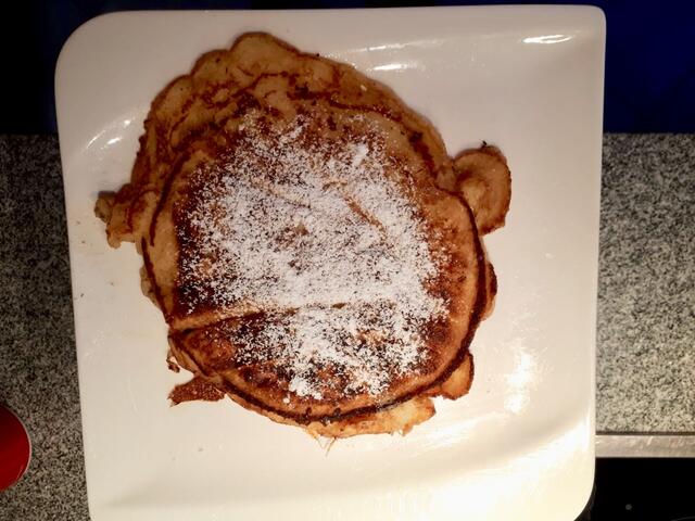 Waffel mit Puderzucker