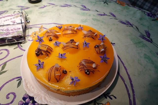 Das war der Bienen-Kuchen meiner Frau für unseren Nachbarn, den Imker zum Geburtstag . . .