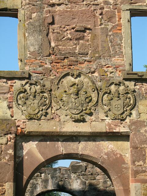 Wappen überm Eingangstor Wasserschloss Menzingen