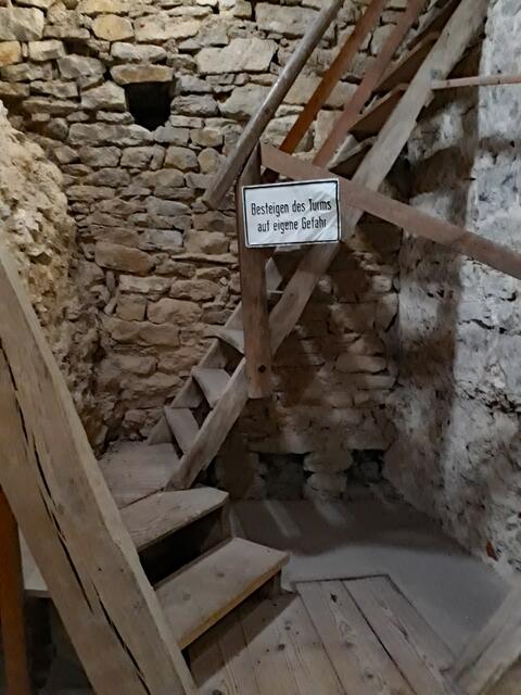 Treppe zum Übergang zum Turm, Burg Krautheim