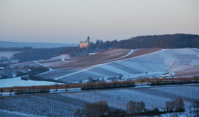 Morgensonne im Januar Richtung Schloß Stocksberg