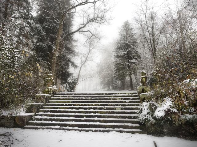 Romantische Treppe im Schlossgarten von Kupferzell