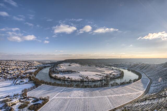 Das Wasser zeigt den Weg - Neckarschleife bei Mundelsheim