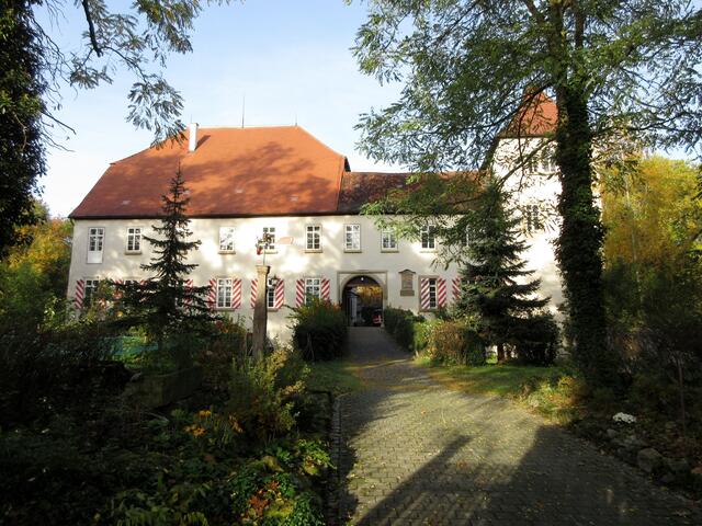 Ein Foto durch den Zaun... vorne scheint schon die Sonne, aber die Schatten sind noch lang.