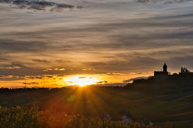 Sonnenuntergang beim Schloss Stocksberg