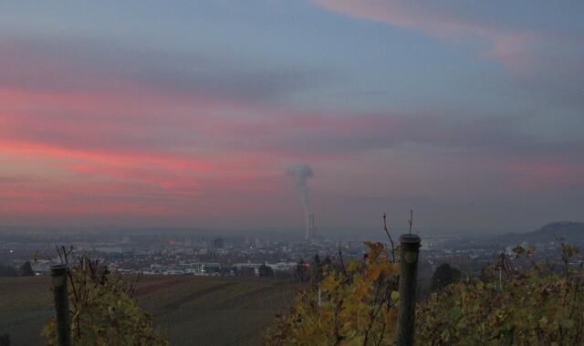Nicht die blaue, sondern die rosarote Stunde wurde den Wanderern Richtung Neckarsulm geboten