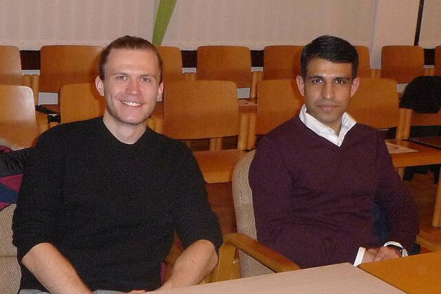 Max Kristmann, Vorsitzender der Jungen Liberalen Nordwürttemberg und Mirwais Wafa, Koordinator der Julis im Main-Tauber-Kreis